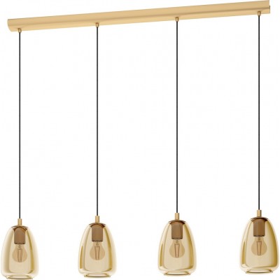 222,95 € Free Shipping | Hanging lamp Eglo Alobrase 160W Extended Shape 110×108 cm. Living room and dining room. Modern, sophisticated and design Style. Steel. Golden, brass and orange Color