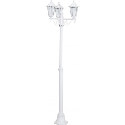 232,95 € Free Shipping | Streetlight Eglo Laterna 5 180W Cylindrical Shape Ø 53 cm. Floor lamp Terrace, garden and pool. Retro and vintage Style. Aluminum and Glass. White Color
