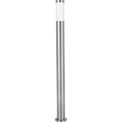 53,95 € Free Shipping | Streetlight Eglo Helsinki 12W Cylindrical Shape Ø 7 cm. Floor lamp Terrace, garden and pool. Modern and design Style. Steel, stainless steel and plastic. Stainless steel, white and silver Color