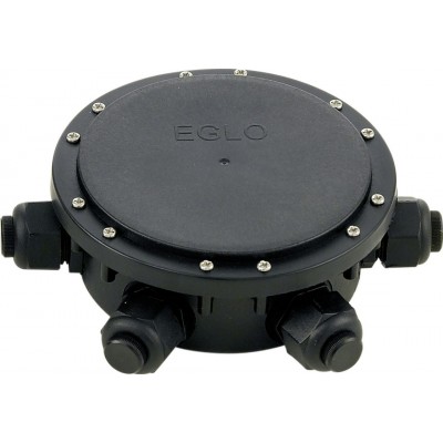 28,95 € Free Shipping | Lighting fixtures Eglo Connector Box Ø 15 cm. Outdoor connection box Plastic. Black Color