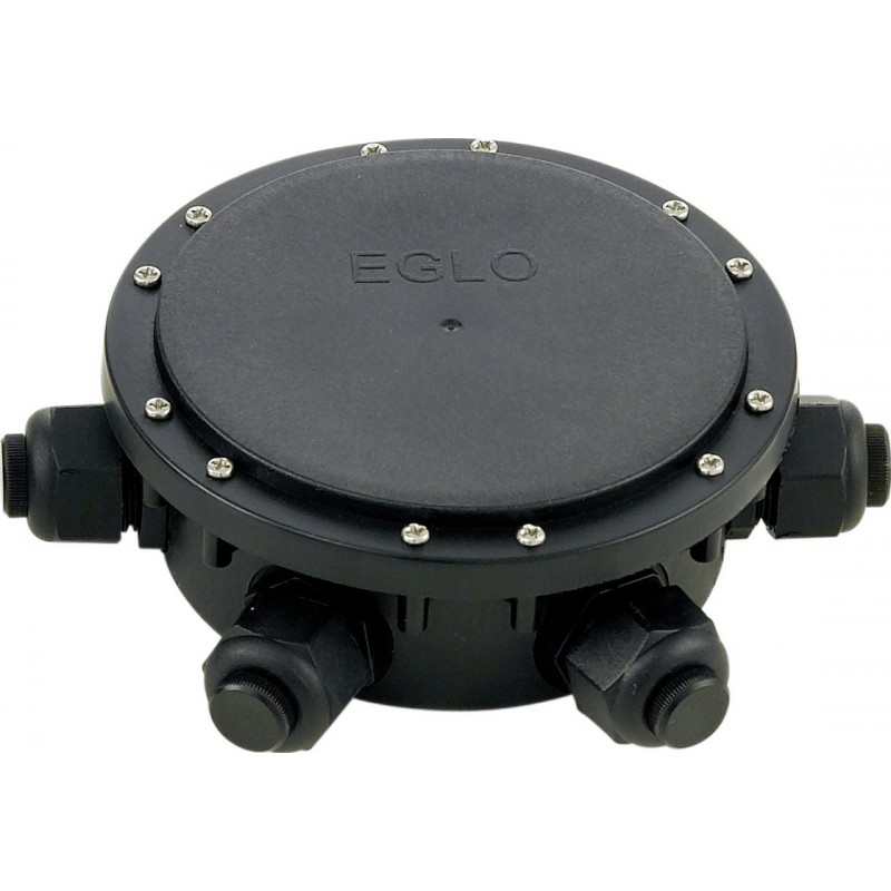 32,95 € Free Shipping | Lighting fixtures Eglo Connector Box Ø 15 cm. Outdoor connection box Plastic. Black Color