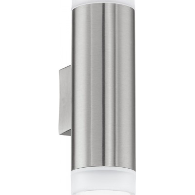 59,95 € Free Shipping | Outdoor wall light Eglo Riga LED 6W 4000K Neutral light. Cylindrical Shape 21×7 cm. Terrace, garden and pool. Modern and design Style. Steel, stainless steel and plastic. Stainless steel, silver and satin Color