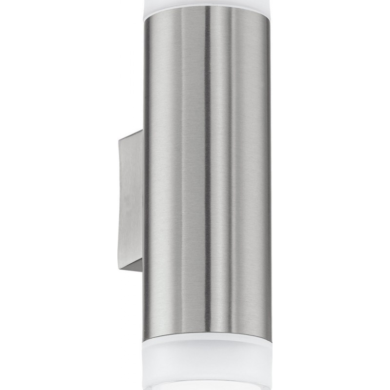 65,95 € Free Shipping | Outdoor wall light Eglo Riga LED 6W 4000K Neutral light. Cylindrical Shape 21×7 cm. Terrace, garden and pool. Modern and design Style. Steel, stainless steel and plastic. Stainless steel, silver and satin Color