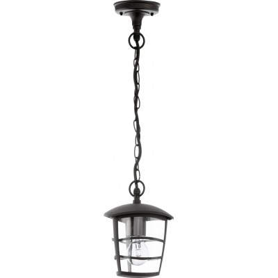 Lampada da esterno Eglo Aloria 60W Forma Cilindrica 69×17 cm. Lampada a sospensione Terrazza, giardino e piscina. Stile retrò e vintage. Alluminio e Plastica. Colore nero