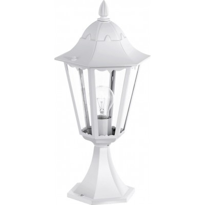 Luminous beacon Eglo Navedo 60W Conical Shape Ø 23 cm. Socket lamp Terrace, garden and pool. Retro and vintage Style. Aluminum and glass. White Color