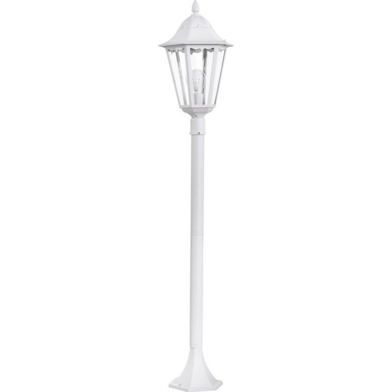 44,95 € Free Shipping | Streetlight Eglo Navedo 60W Conical Shape Ø 23 cm. Floor lamp Terrace, garden and pool. Retro and vintage Style. Aluminum and glass. White Color