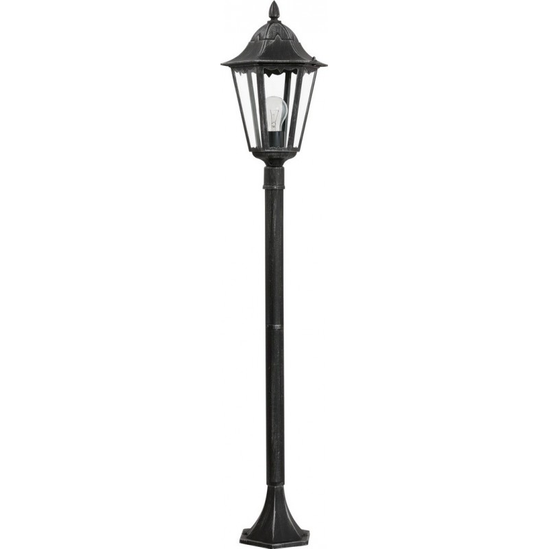 71,95 € Free Shipping | Streetlight Eglo Navedo 60W Ø 23 cm. Aluminum and glass. Black and silver Color