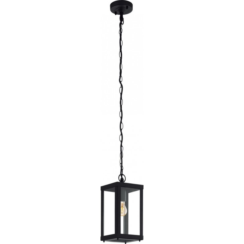 69,95 € Free Shipping | Outdoor lamp Eglo Alamonte 1 60W Cubic Shape 129×15 cm. Hanging lamp Terrace, garden and pool. Modern, sophisticated and design Style. Steel, galvanized steel and glass. Black Color