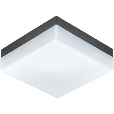 Außenlampe Eglo Sonella 8.5W 3000K Warmes Licht. Quadratische Gestalten 22×22 cm. Wand- und Deckenleuchte Terrasse, garten und schwimmbad. Modern und design Stil. Plastik. Anthrazit, weiß und schwarz Farbe