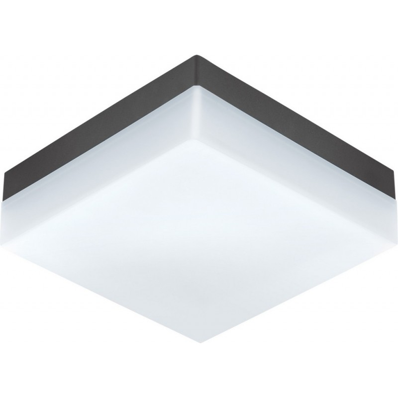 47,95 € Free Shipping | Outdoor lamp Eglo Sonella 8.5W 3000K Warm light. Square Shape 22×22 cm. Wall and ceiling lamp Terrace, garden and pool. Modern and design Style. Plastic. Anthracite, white and black Color