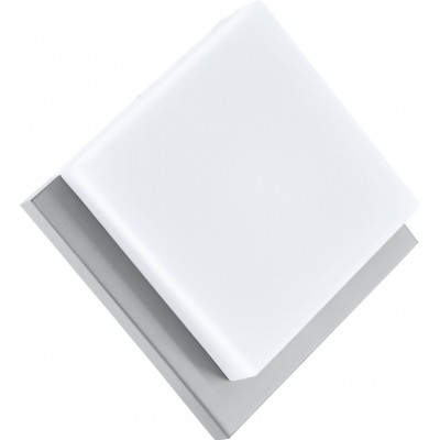 Außenlampe Eglo Infesto 1 8.5W 3000K Warmes Licht. Kubische Gestalten 25×25 cm. Wand- und Deckenleuchte Terrasse, garten und schwimmbad. Modern und design Stil. Stahl, Rostfreier Stahl und Plastik. Rostfreier stahl, weiß und silber Farbe