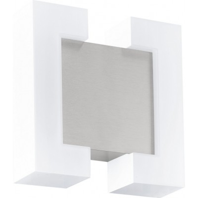 49,95 € Envío gratis | Aplique de pared exterior Eglo Sitia 9.5W 3000K Luz cálida. 18×18 cm. Acero, acero galvanizado y plástico. Color blanco, níquel y níquel mate