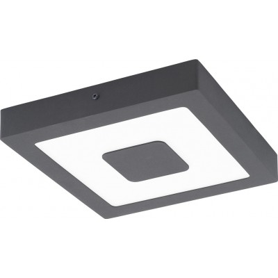 Outdoor lamp Eglo Iphias 16.5W 3000K Warm light. Square Shape 23×23 cm. Wall and ceiling lamp Terrace, garden and pool. Modern and design Style. Aluminum and plastic. Anthracite, white and black Color