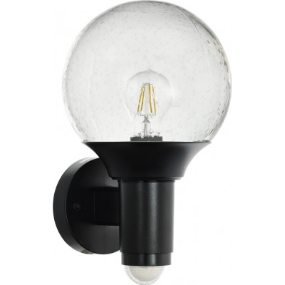 Outdoor wall light Eglo Sossano 28W Spherical Shape 34×20 cm. Terrace, garden and pool. Modern and design Style. Plastic and glass. Black Color
