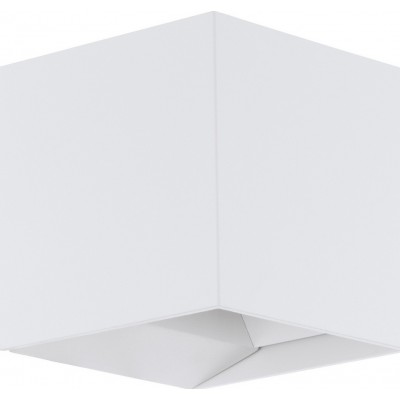 74,95 € Envío gratis | Aplique de pared exterior Eglo Calpino 6.5W 3000K Luz cálida. 11×11 cm. Aluminio. Color blanco