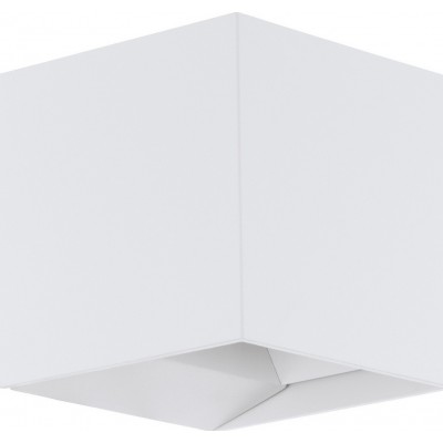 Außenwandleuchte Eglo Calpino 6.5W 3000K Warmes Licht. Kubische Gestalten 11×11 cm. Terrasse, garten und schwimmbad. Modern, design und cool Stil. Aluminium. Weiß Farbe