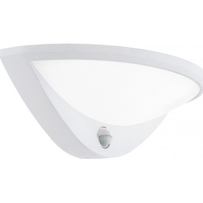 Aplique de pared exterior Eglo Belcreda 9.5W 3000K Luz cálida. Forma Ovalada 33×13 cm. Terraza, jardín y piscina. Estilo moderno y diseño. Aluminio y Plástico. Color blanco