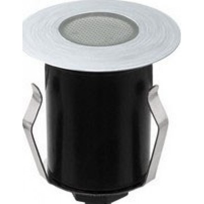 Luminária embutida Eglo Tronto 1W 3000K Luz quente. Ø 4 cm. Luminária de chão Aço, aço inoxidável e plástico. Cor aço inoxidável, preto e prata