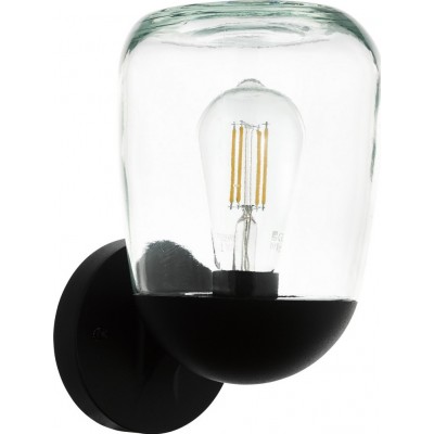 53,95 € Free Shipping | Outdoor wall light Eglo Donatori 60W Conical Shape 26×16 cm. Terrace, garden and pool. Modern, design and cool Style. Aluminum, plastic and glass. Black Color