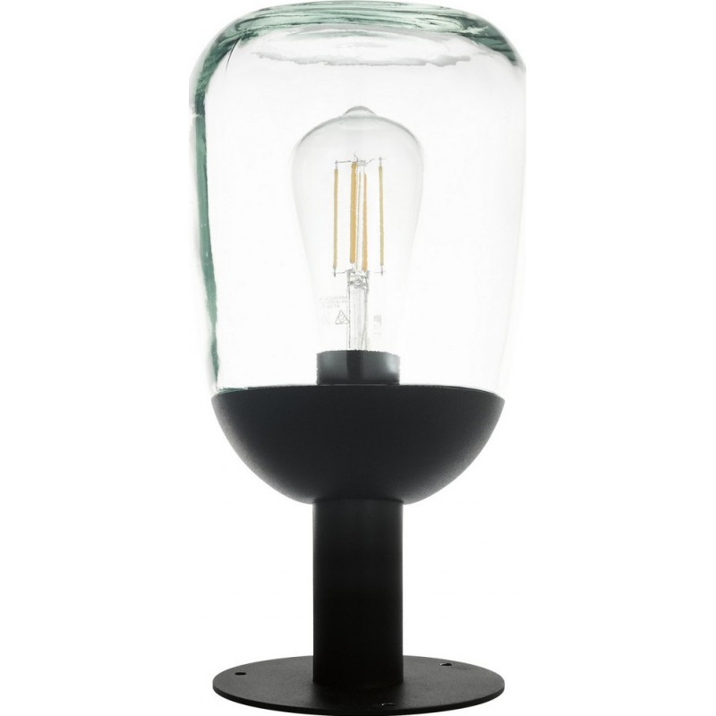 46,95 € Free Shipping | Luminous beacon Eglo Donatori 60W Conical Shape Ø 15 cm. Socket lamp Terrace, garden and pool. Modern and design Style. Aluminum and glass. Black Color