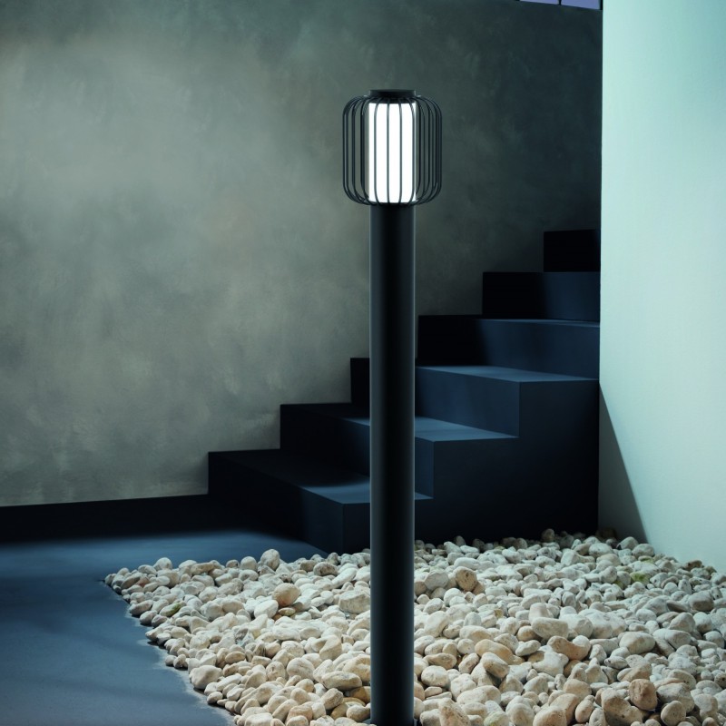 93,95 € Free Shipping | Streetlight Eglo Ravello 28W Cylindrical Shape Ø 16 cm. Terrace, garden and pool. Modern and design Style. Steel, Galvanized steel and Plastic. White and black Color