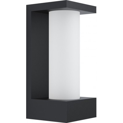 67,95 € Free Shipping | Outdoor wall light Eglo Cividino 6W 3000K Warm light. Cylindrical Shape 26×12 cm. Terrace, garden and pool. Modern, design and cool Style. Aluminum, glass and satin glass. White and black Color