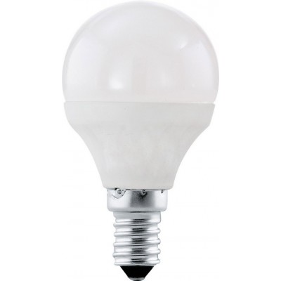 Коробка из 2 единиц Светодиодная лампа Eglo LM LED E14 4W E14 LED P45 3000K Теплый свет. Сферический Форма Ø 4 cm. Пластик. Опал Цвет