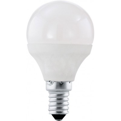 2 units box LED light bulb Eglo LM LED E14 4W E14 LED P45 4000K Neutral light. Spherical Shape Ø 4 cm. Plastic. Opal Color