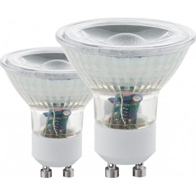 7,95 € Free Shipping | LED light bulb Eglo LM LED GU10 3.3W GU10 LED 3000K Warm light. Conical Shape Ø 5 cm. Glass