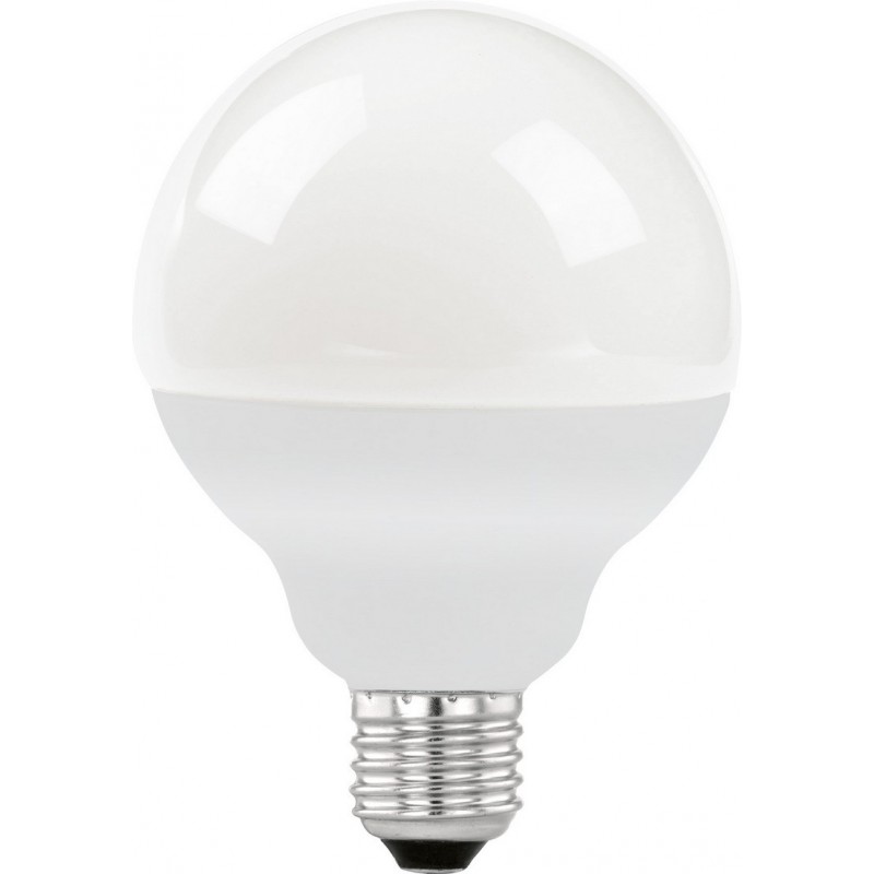 6,95 € Free Shipping | LED light bulb Eglo LM LED E27 12W E27 LED G90 3000K Warm light. Spherical Shape Ø 9 cm. Plastic. Opal Color