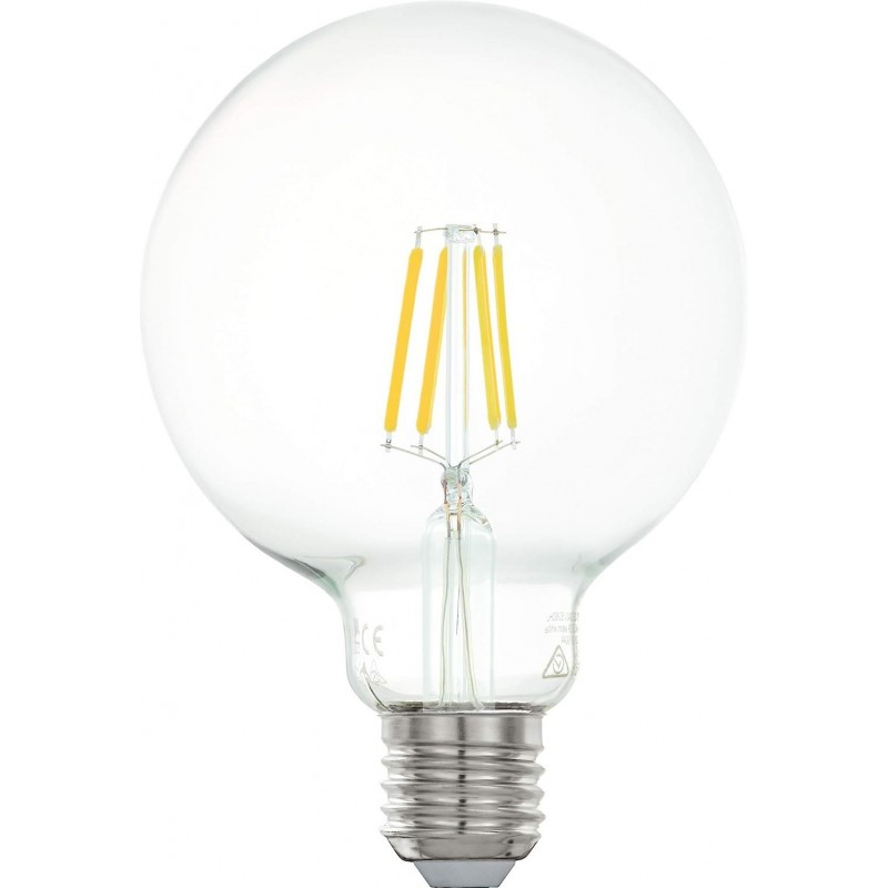 7,95 € Free Shipping | LED light bulb Eglo LM LED E27 6W E27 LED G95 2700K Very warm light. Spherical Shape Ø 9 cm. Glass