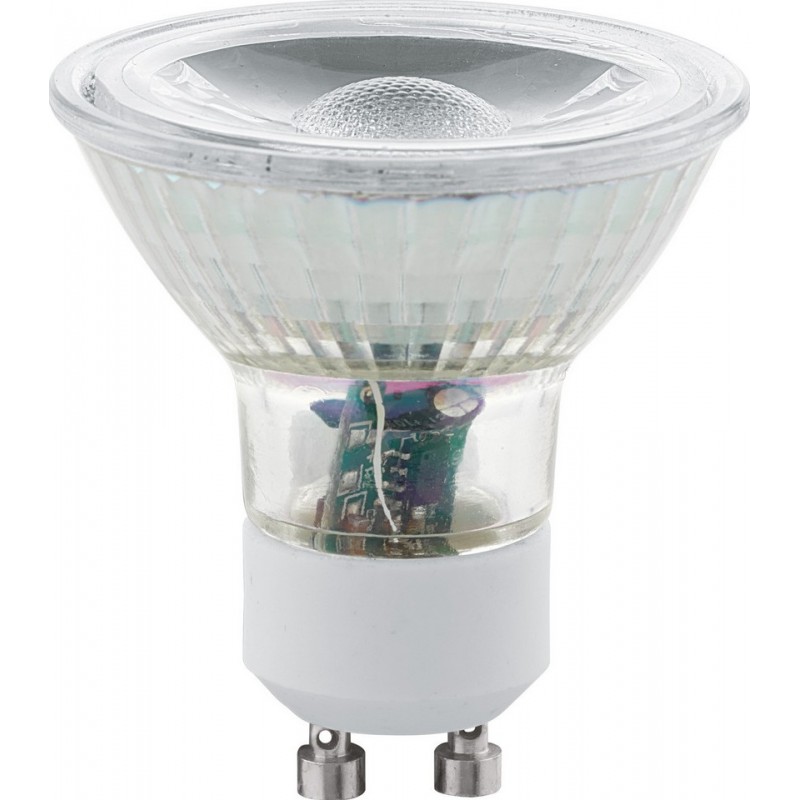7,95 € Free Shipping | LED light bulb Eglo LM LED GU10 5W GU10 LED 3000K Warm light. Conical Shape Ø 5 cm. Glass