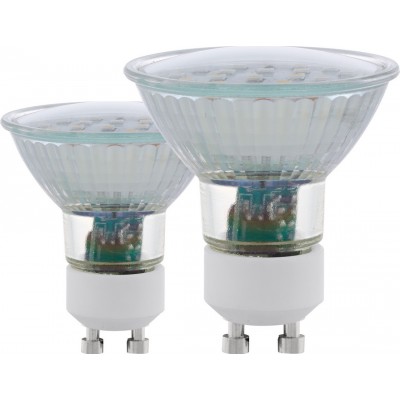 LED light bulb Eglo LM LED GU10 5W GU10 LED 3000K Warm light. Conical Shape Ø 5 cm. Glass