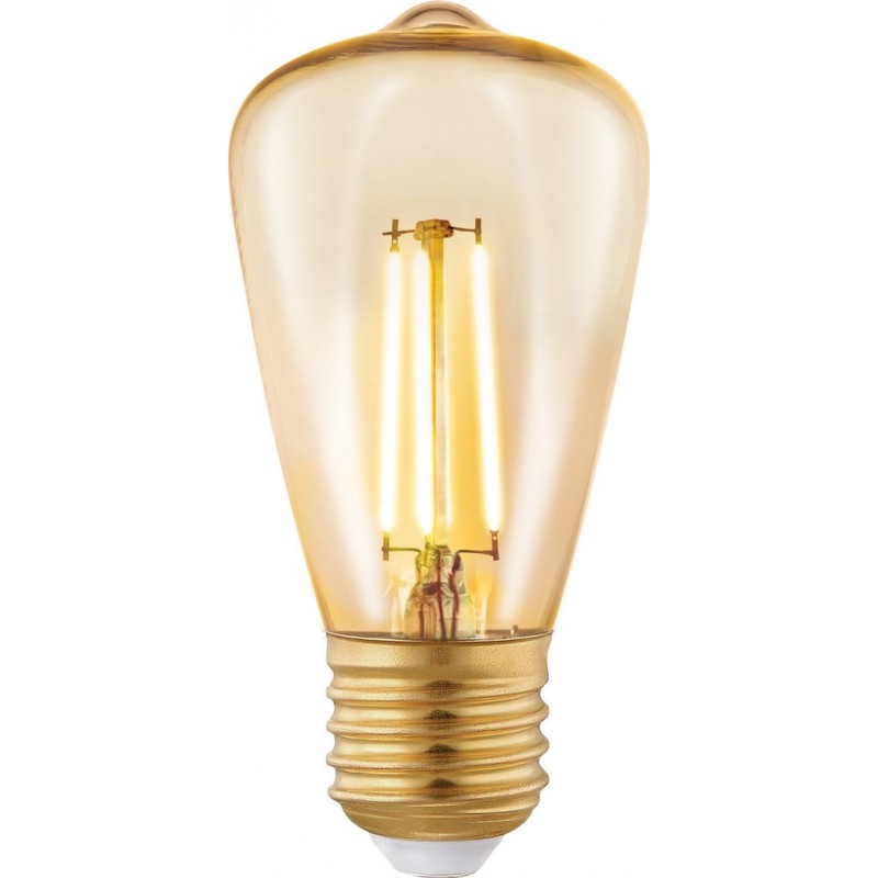 6,95 € 送料無料 | LED電球 Eglo LM LED E27 3.5W E27 LED ST48 2200K とても暖かい光. コニカル 形状 Ø 4 cm. ガラス. オレンジ カラー