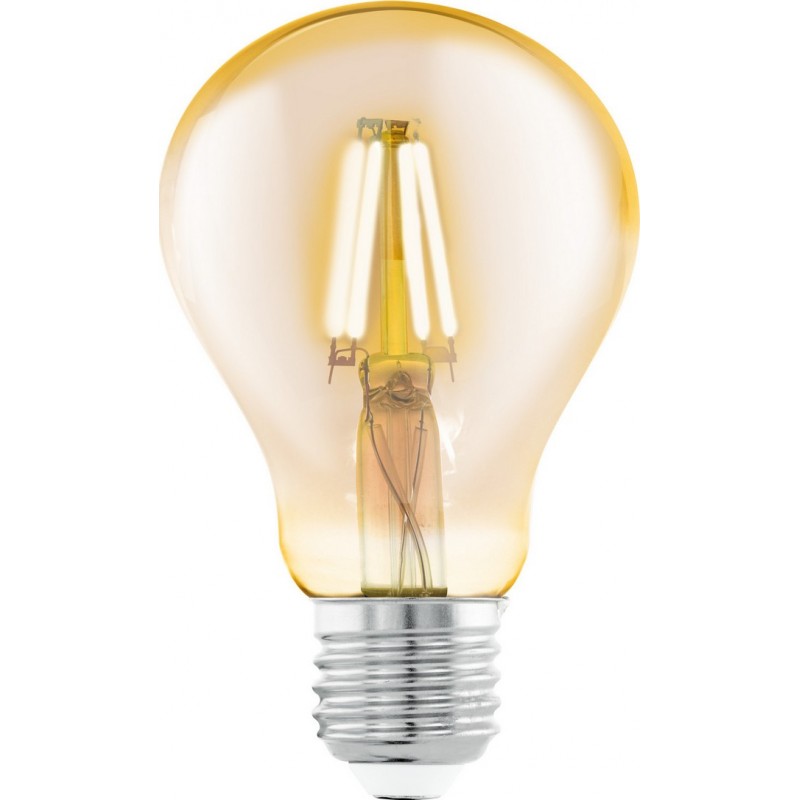 6,95 € Free Shipping | LED light bulb Eglo LM LED E27 4W E27 LED A75 2200K Very warm light. Spherical Shape Ø 7 cm. Glass. Orange Color