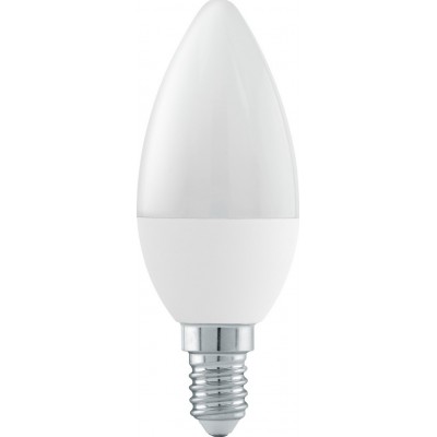 Светодиодная лампа Eglo LM LED E14 6W E14 LED C37 4000K Нейтральный свет. Удлиненный Форма Ø 3 cm. Пластик. Опал Цвет