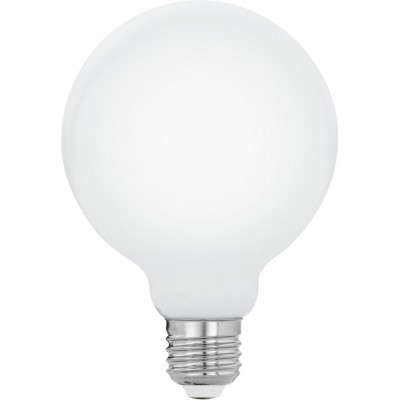 7,95 € Free Shipping | LED light bulb Eglo LM LED E27 5W E27 LED G95 2700K Very warm light. Spherical Shape Ø 9 cm. Glass. Opal Color