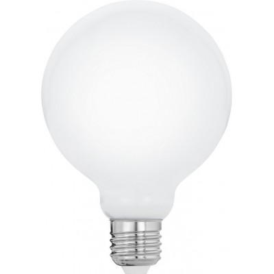 6,95 € Envío gratis | Bombilla LED Eglo LM LED E27 7W E27 LED G95 2700K Luz muy cálida. Ø 9 cm. Vidrio. Color opal