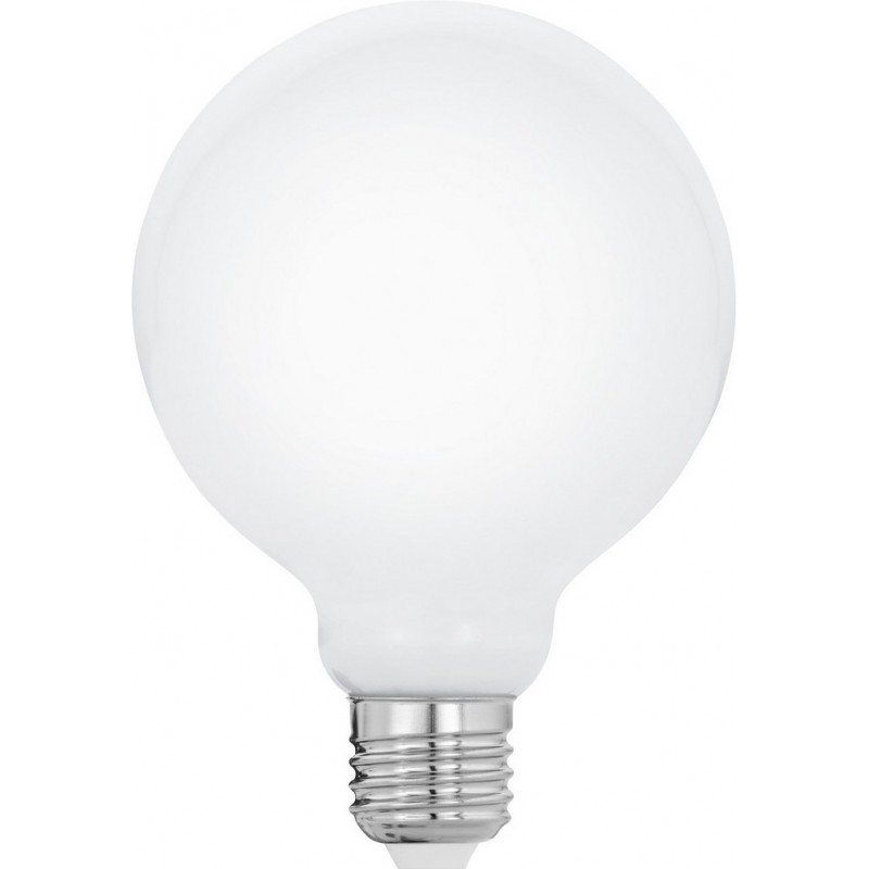 8,95 € Free Shipping | LED light bulb Eglo LM LED E27 7W E27 LED G95 2700K Very warm light. Spherical Shape Ø 9 cm. Glass. Opal Color