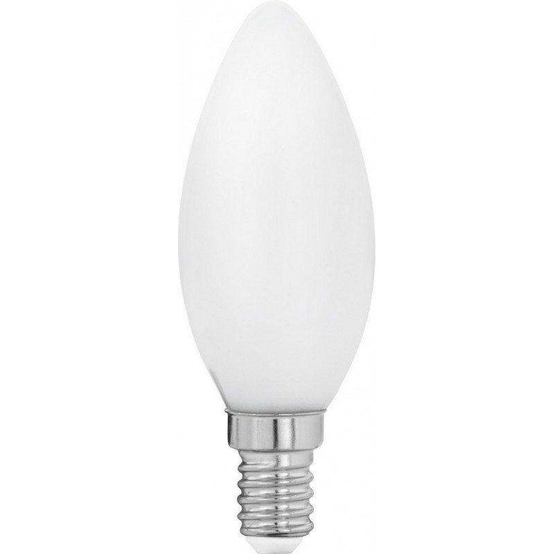 3,95 € 免费送货 | LED灯泡 Eglo LM LED E14 4W E14 LED C35 2700K 非常温暖的光. 椭圆形 形状 Ø 3 cm. 玻璃. 蛋白石 颜色