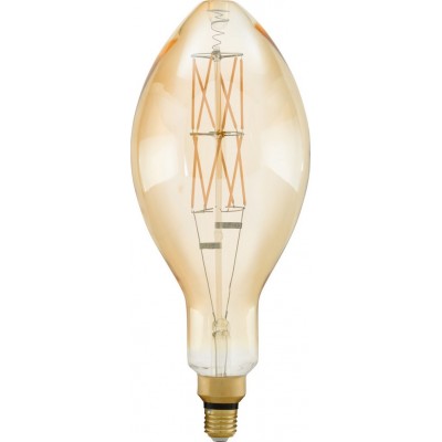 53,95 € Free Shipping | LED light bulb Eglo LM LED E27 8W E27 LED E140 2100K Very warm light. Oval Shape Ø 14 cm. Glass. Orange Color