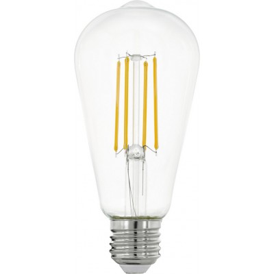 7,95 € Free Shipping | LED light bulb Eglo LM LED E27 7W E27 LED ST64 2700K Very warm light. Oval Shape Ø 6 cm. Glass