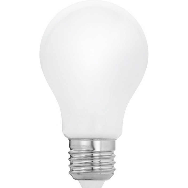 7,95 € Free Shipping | LED light bulb Eglo LM LED E27 7W E27 LED A60 2700K Very warm light. Spherical Shape Ø 6 cm. Glass. Opal Color