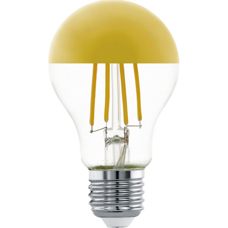 9,95 € Free Shipping | LED light bulb Eglo LM LED E27 7W E27 LED A60 2700K Very warm light. Spherical Shape Ø 6 cm. Glass. Golden Color