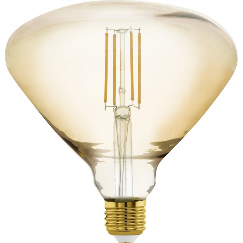 31,95 € Free Shipping | LED light bulb Eglo LM LED E27 4W E27 LED BR150 2200K Very warm light. Conical Shape Ø 15 cm. Glass. Orange Color