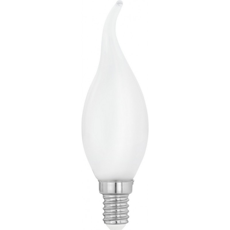 4,95 € Free Shipping | LED light bulb Eglo LM LED E14 4W E14 LED CF35 4000K Neutral light. Oval Shape Ø 4 cm. Glass. Opal Color