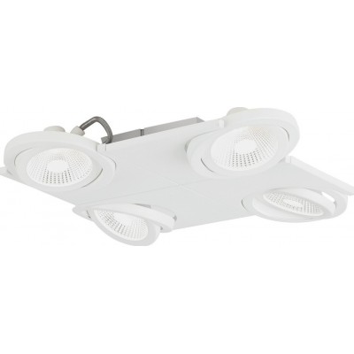 209,95 € Envio grátis | Refletor interno Eglo Brea 5W 3000K Luz quente. 37×37 cm. Aço, alumínio e vidro. Cor branco