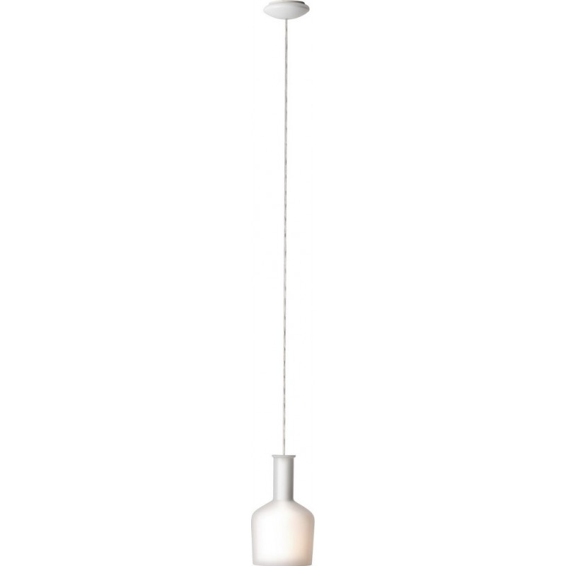 Lampe à suspension Eglo Pascoa 60W Façonner Conique Ø 16 cm. Salle et salle à manger. Style moderne et conception. Acier, Verre et Verre opale. Couleur blanc et blanc brillant