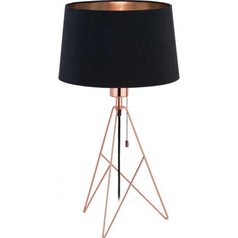 87,95 € Envío gratis | Lámpara de sobremesa Eglo Stars of Light Camporale 60W Ø 30 cm. Acero y textil. Color cobre, dorado y negro