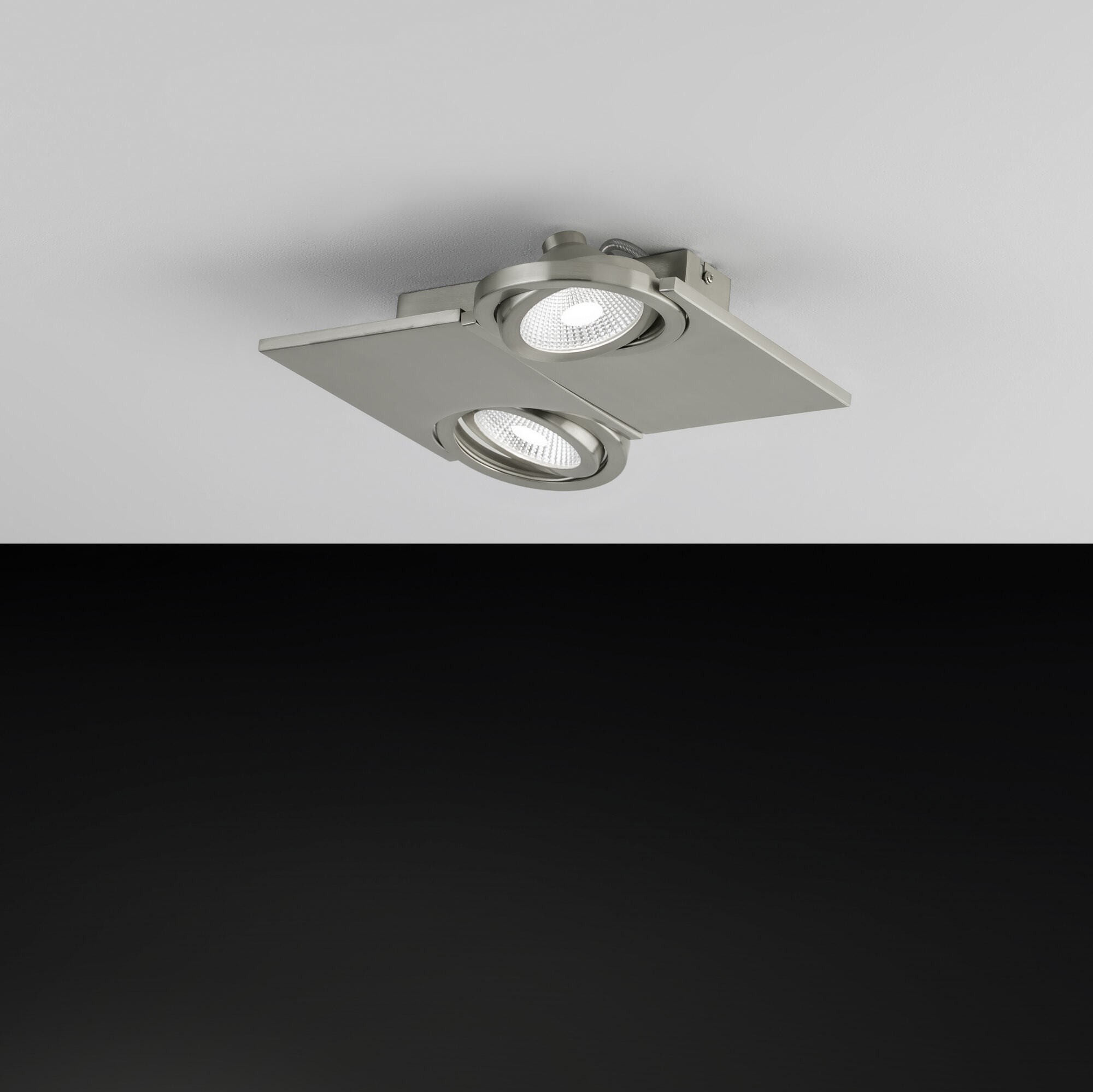 Indoor spotlight Eglo Brea 5W 3000K Warm light. 29×28 cm. Steel, aluminum and glass. White, nickel and matt nickel Color